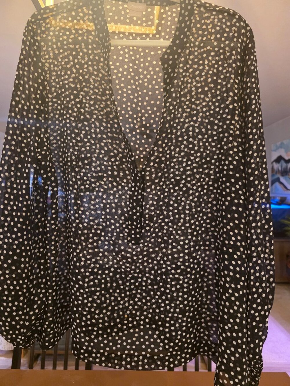 Chicos Polka Dot Blouse XL